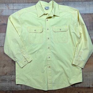 Men's Yellow L.L. Bean Button Down Shirt size Large